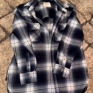 Abercrombie & Fitch Navy and White Plaid Shirt